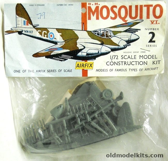 Airfix 1/72 De Havilland Mosquito F.B.VI Bagged - Second Issue, 1402 plastic model kit